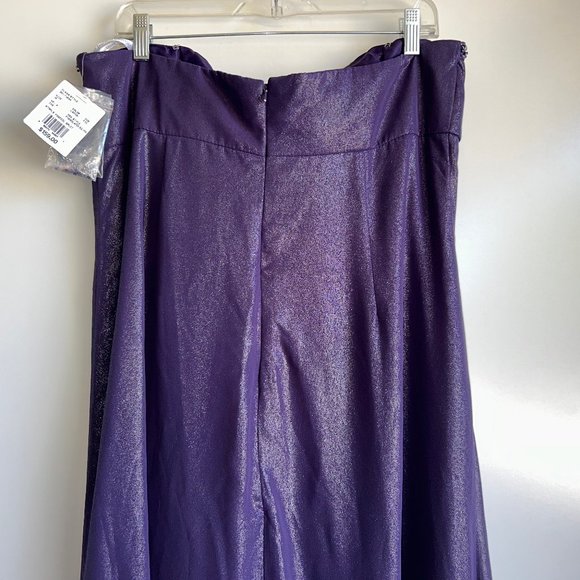 NWT $159 David's Bridal Lapis FogFoil Split Front A-Line Dress Beading Size 16 - Picture 7 of 13